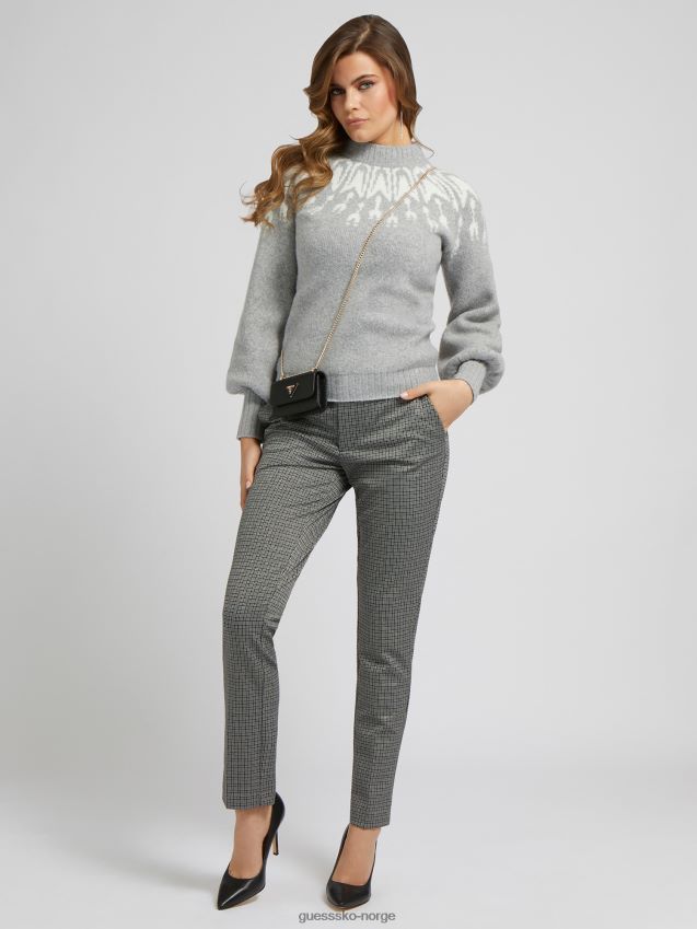 Guess lurex pied de poule bukser grå grå kvinner F0LJ802683