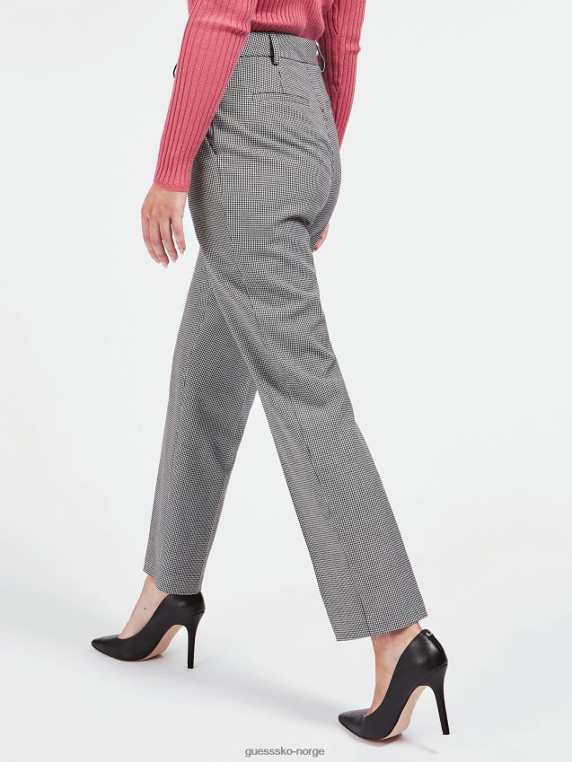 Guess lys grå prince of wales bukse lysegrå kvinner F0LJ805889