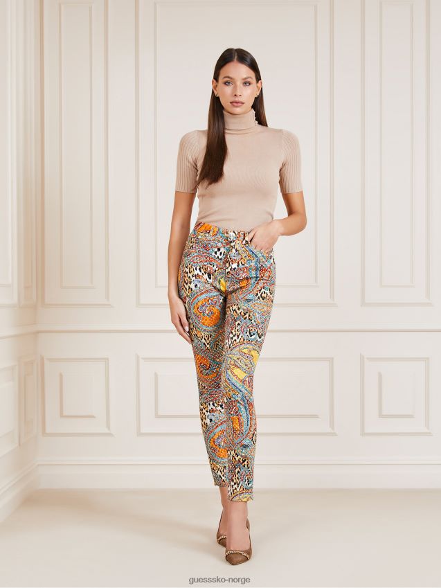 Guess marciano skinny fit denim bukse flerfarget mønster flerfarget mønster kvinner F0LJ803356