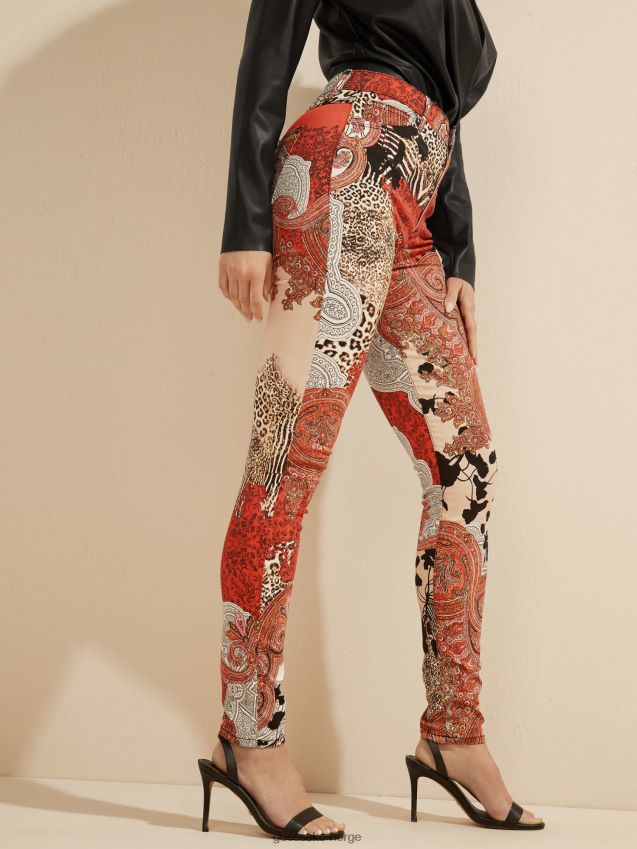 Guess nyanser av oransje marciano all over print denimbukse nyanser av oransje kvinner F0LJ806762
