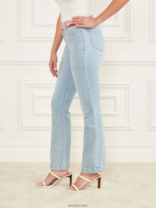 Guess skinny denimbukse med trykt midje lyseblå vask lyseblå vask kvinner F0LJ809667
