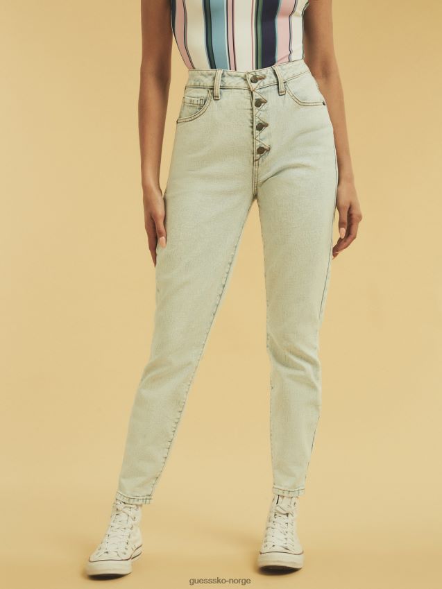 Guess skinny knapp denim bukse lyseblå lyse blå kvinner F0LJ805869
