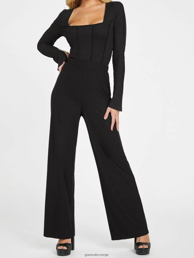 Guess valene palazzo bukser jet black kulsvart kvinner F0LJ807044