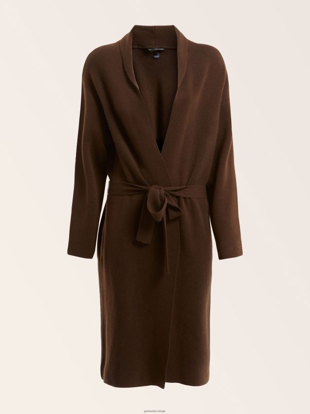 Guess brun cachemere blend cardigan med belte brun kvinner F0LJ803397