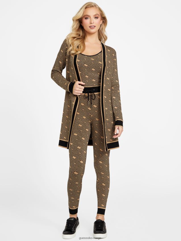Guess eco cachet logo cardigan ristet taupe multi ristet taupe multi kvinner F0LJ806857