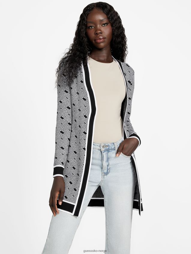 Guess jet black multi eco cachet logo cardigan jet black multi kvinner F0LJ807396