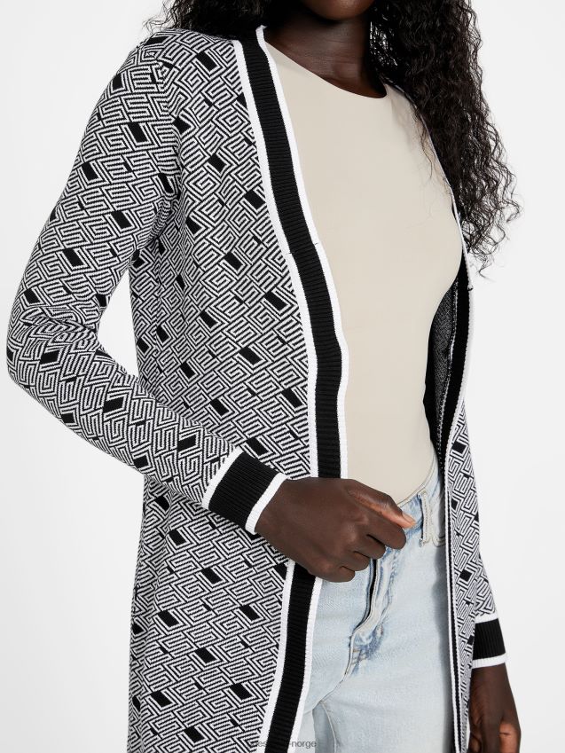 Guess jet black multi eco cachet logo cardigan jet black multi kvinner F0LJ807396