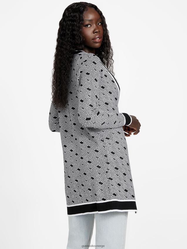 Guess jet black multi eco cachet logo cardigan jet black multi kvinner F0LJ807396