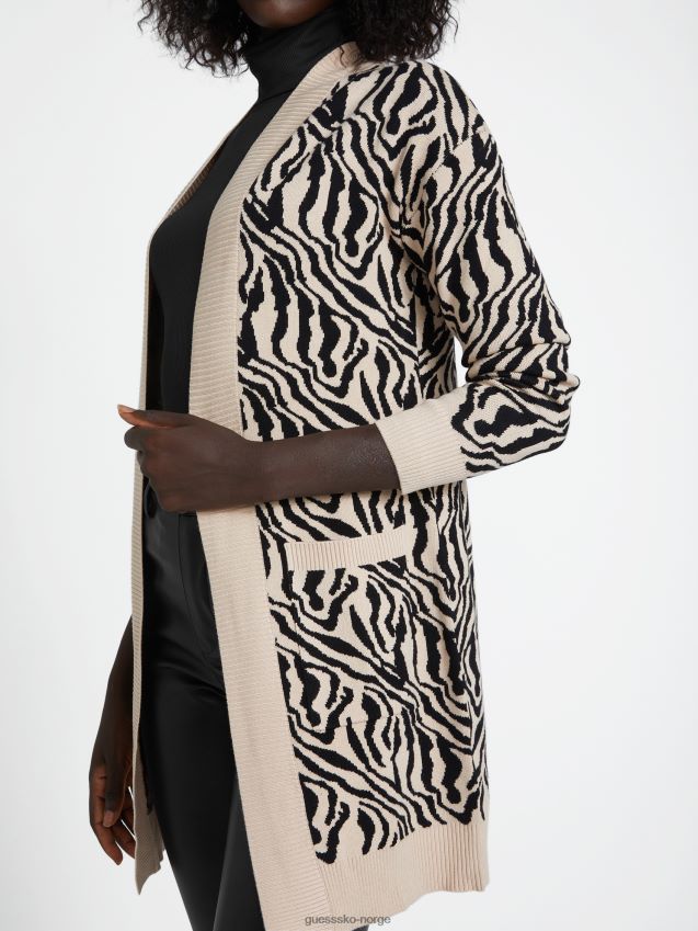 Guess madam sebra print cardigan mocassin multi mocassin multi kvinner F0LJ807037