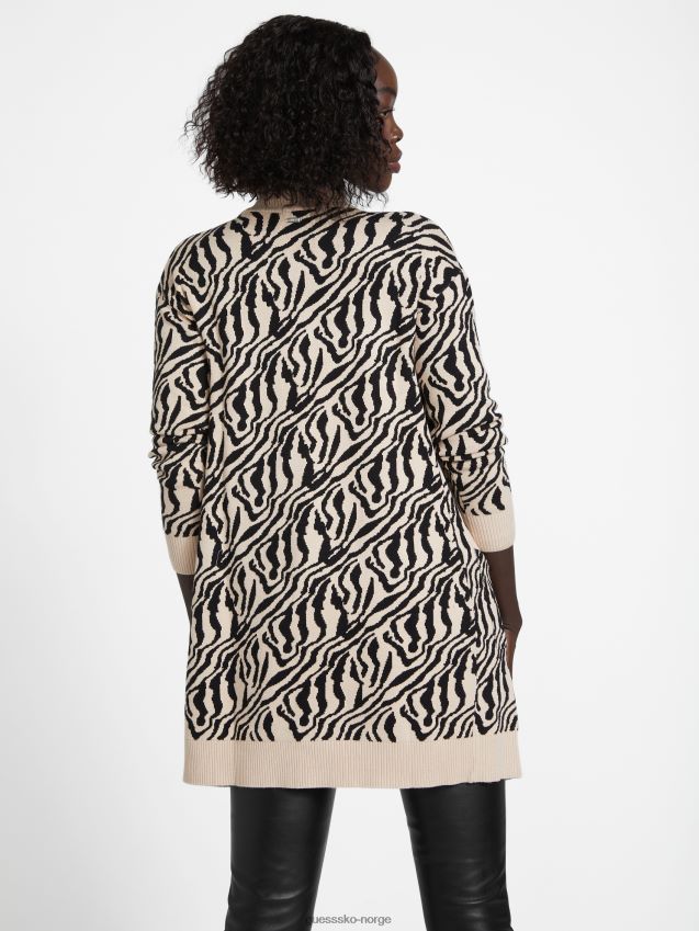 Guess madam sebra print cardigan mocassin multi mocassin multi kvinner F0LJ807037
