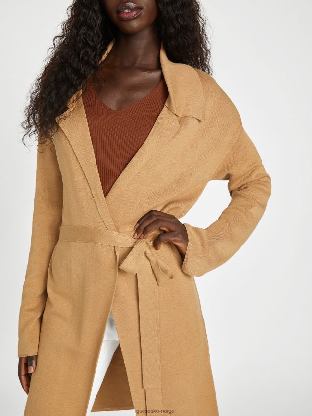 Guess ristet taupe dani longline cardigan ristet taupe kvinner F0LJ807125