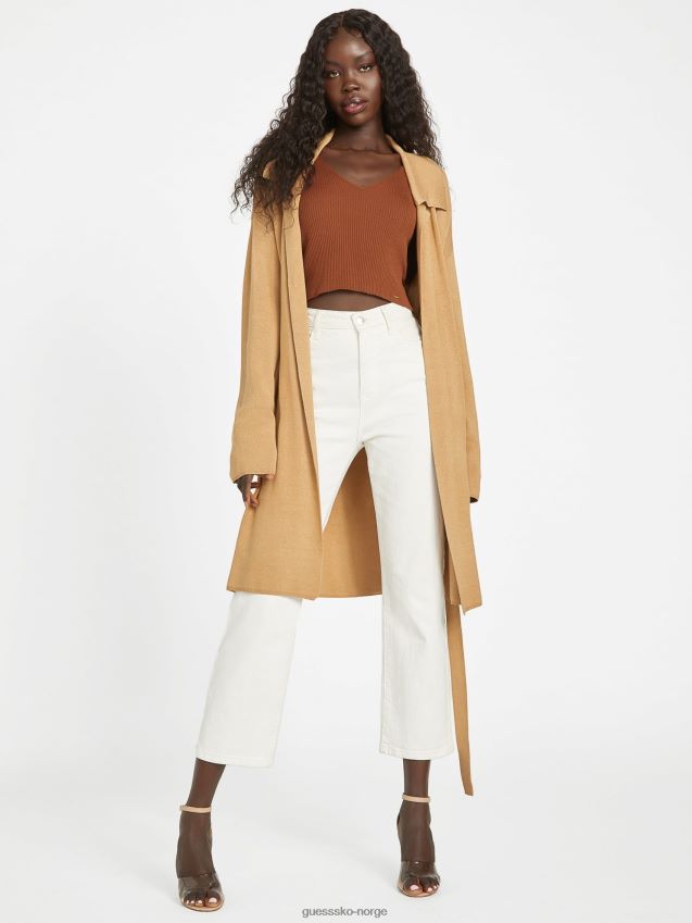Guess ristet taupe dani longline cardigan ristet taupe kvinner F0LJ807125