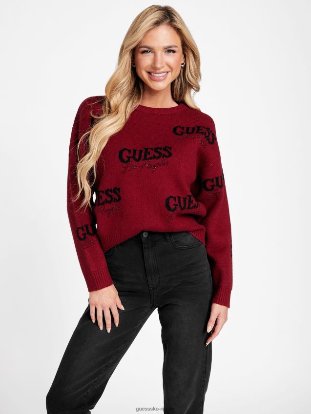 Guess beet juice red cate logo genser rødbetejuice kvinner F0LJ806789