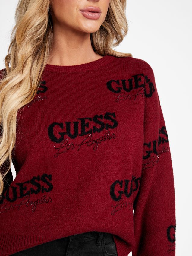 Guess beet juice red cate logo genser rødbetejuice kvinner F0LJ806789