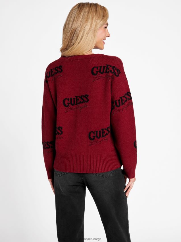 Guess beet juice red cate logo genser rødbetejuice kvinner F0LJ806789