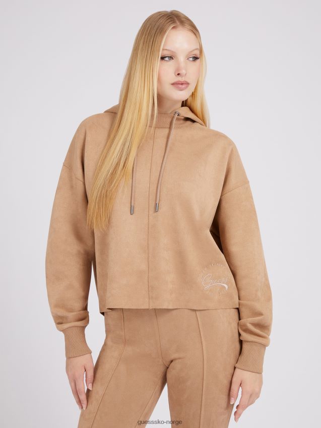 Guess beige genser i imitert semsket skinn beige kvinner F0LJ803028