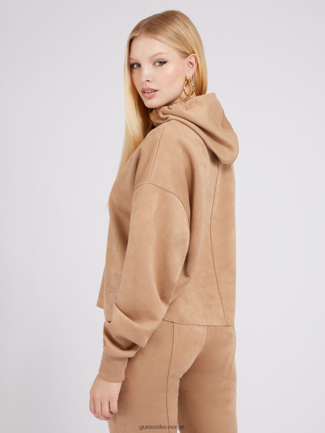 Guess beige genser i imitert semsket skinn beige kvinner F0LJ803028