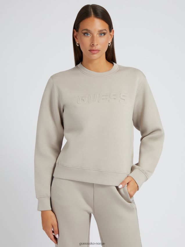 Guess beige genser med logo foran beige kvinner F0LJ802765