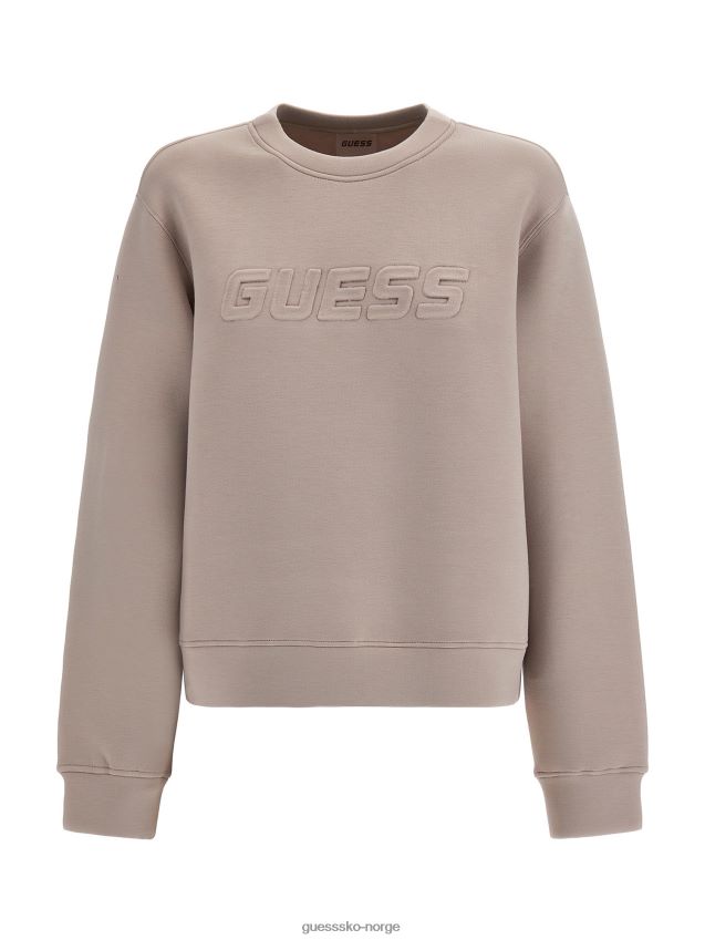 Guess beige genser med logo foran beige kvinner F0LJ802765