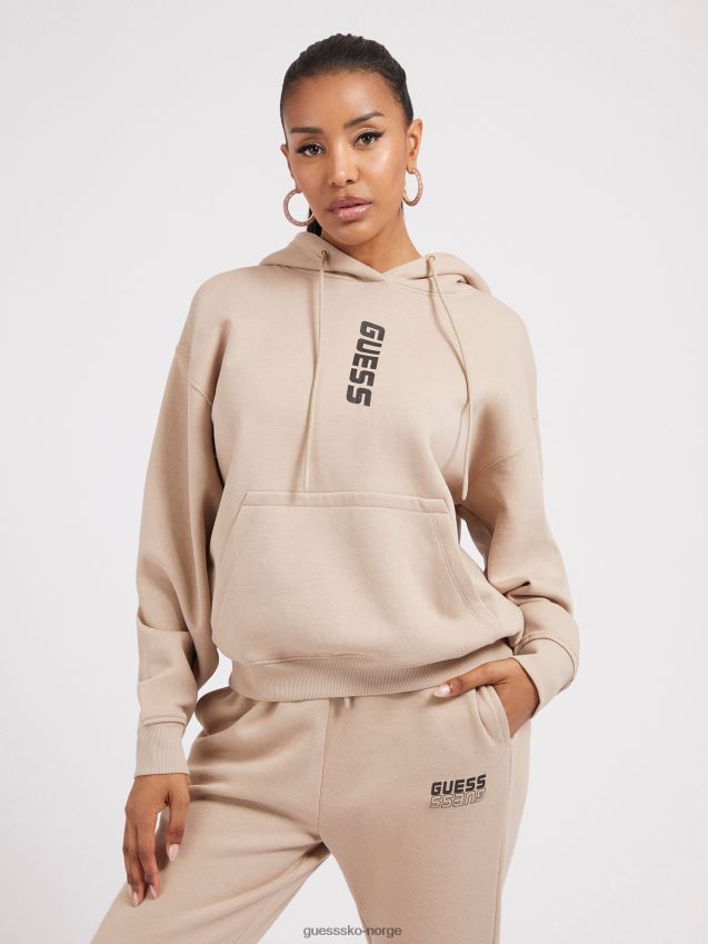 Guess beige genser med logo foran beige kvinner F0LJ804853
