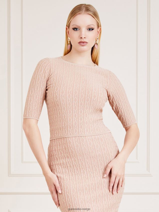 Guess beige marciano jaquard genser beige kvinner F0LJ802908