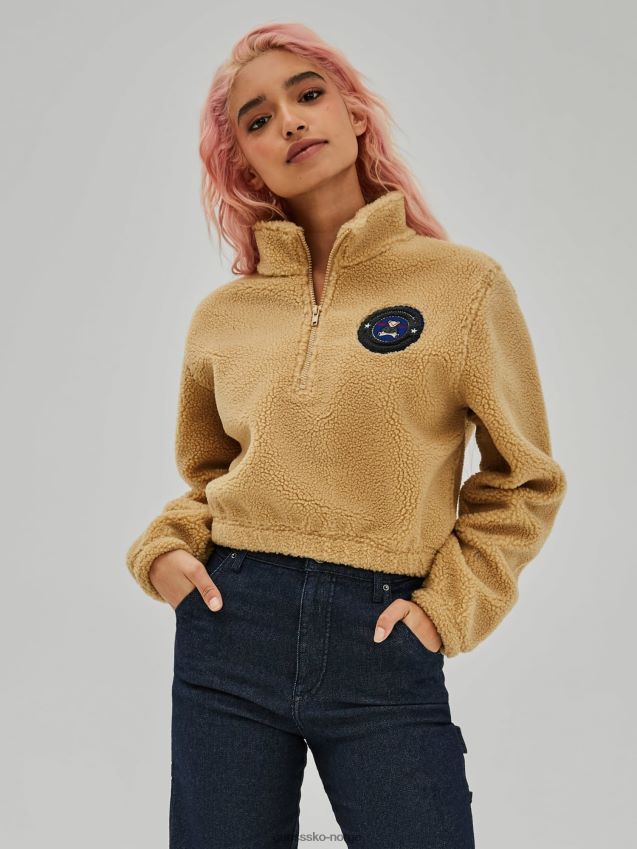 Guess beige sweatshirt med front-logo beige kvinner F0LJ806286