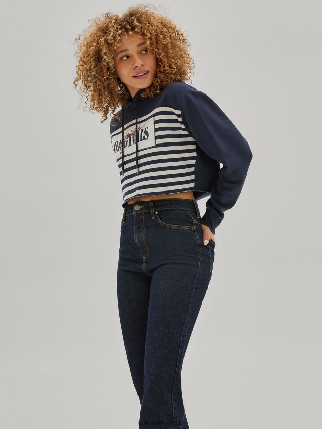 Guess blå multi stripete genser blå multi kvinner F0LJ806337