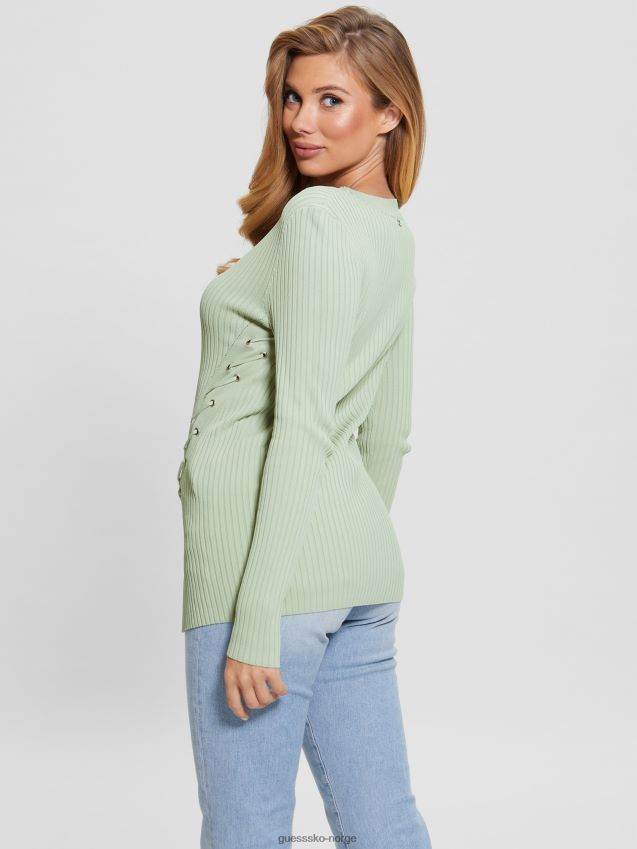 Guess disig grønn irmine genser med rund hals disig grønn kvinner F0LJ809206