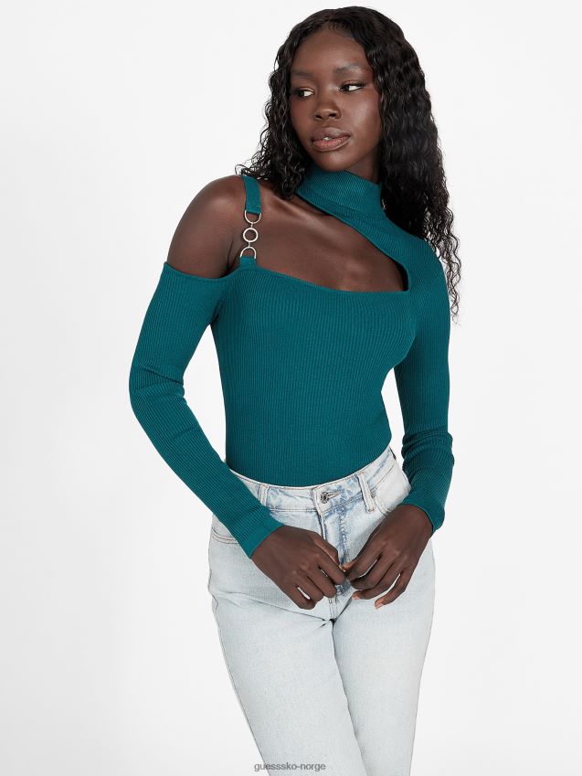 Guess edena cutout topp kongelig blågrønn kongelig blågrønn kvinner F0LJ806882