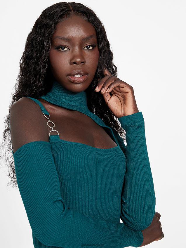Guess edena cutout topp kongelig blågrønn kongelig blågrønn kvinner F0LJ806882