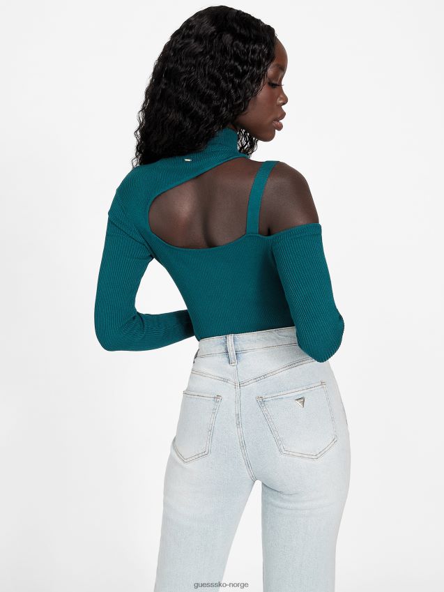 Guess edena cutout topp kongelig blågrønn kongelig blågrønn kvinner F0LJ806882
