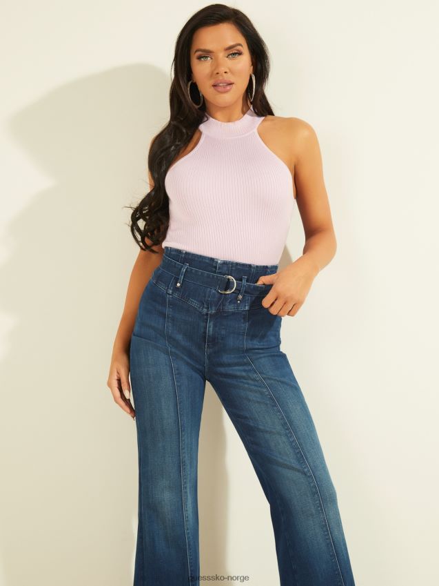 Guess ermeløs genser topp lilla syrin kvinner F0LJ802815