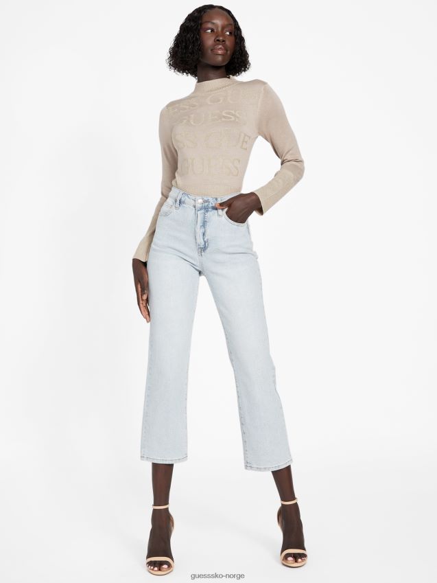 Guess fløyel taupe sendy lurex genser fløyel taupe kvinner F0LJ807023