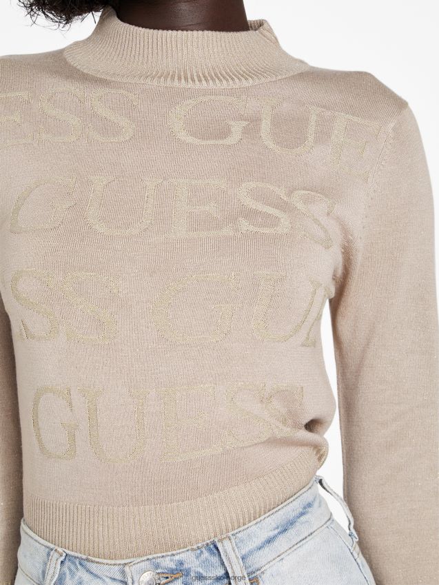 Guess fløyel taupe sendy lurex genser fløyel taupe kvinner F0LJ807023