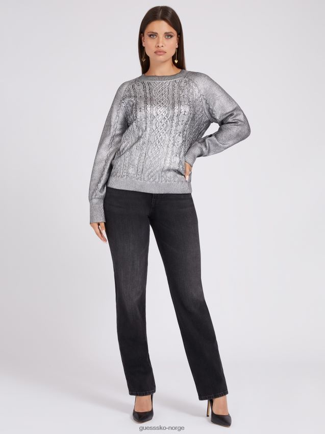 Guess genser i sølvmetall-look sølv kvinner F0LJ802880