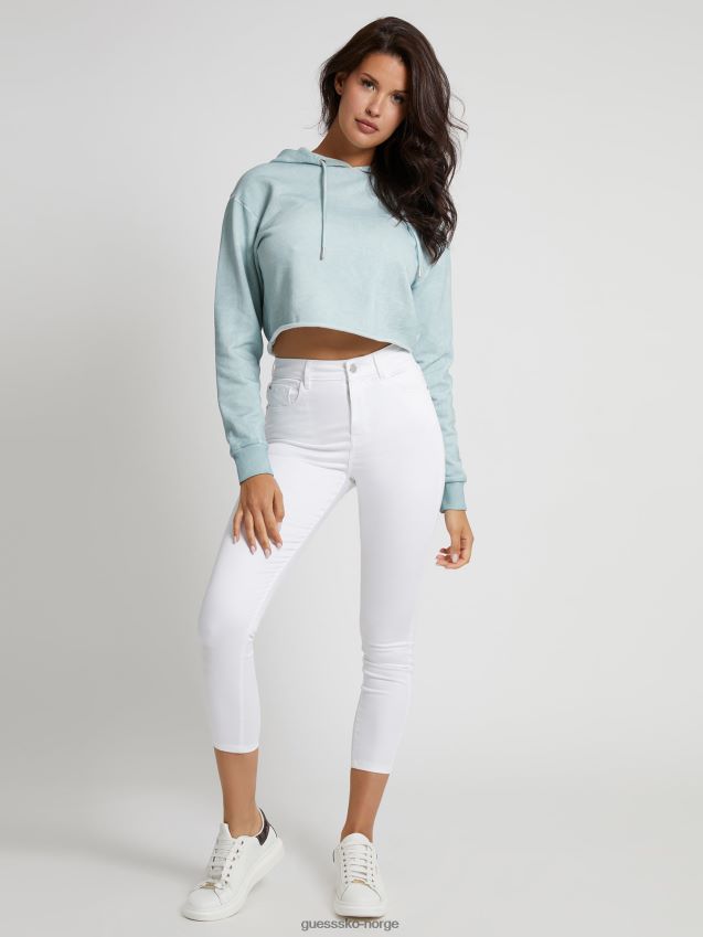 Guess genser med brukt utseende lyseblå lyse blå kvinner F0LJ806031