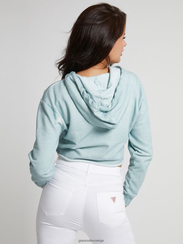 Guess genser med brukt utseende lyseblå lyse blå kvinner F0LJ806031