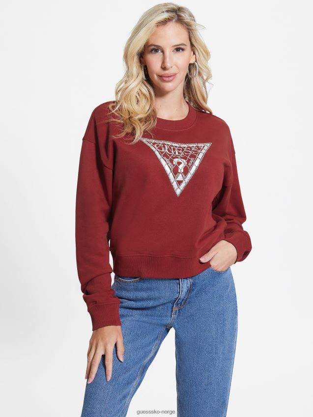 Guess genser med logo i krystall mesh rødbetejuice rødbetejuice kvinner F0LJ809138