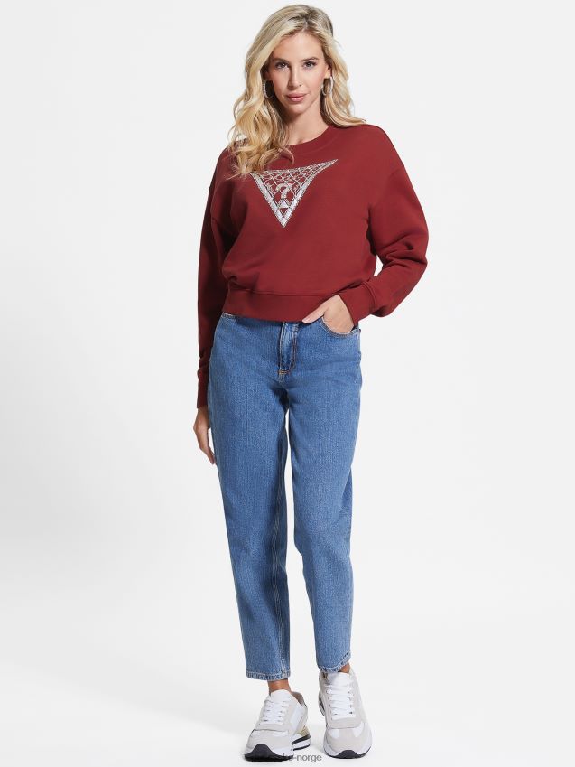 Guess genser med logo i krystall mesh rødbetejuice rødbetejuice kvinner F0LJ809138