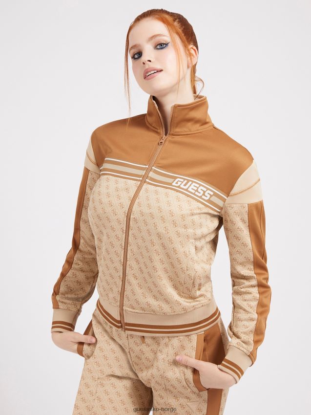 Guess genser med logo over hele beige beige kvinner F0LJ804884