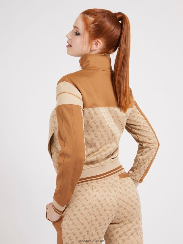 Guess genser med logo over hele beige beige kvinner F0LJ804884