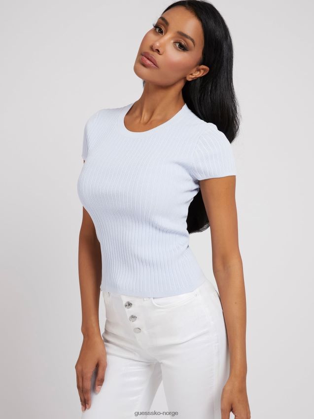 Guess genser topp i viskoseblanding lyseblå lyse blå kvinner F0LJ802804