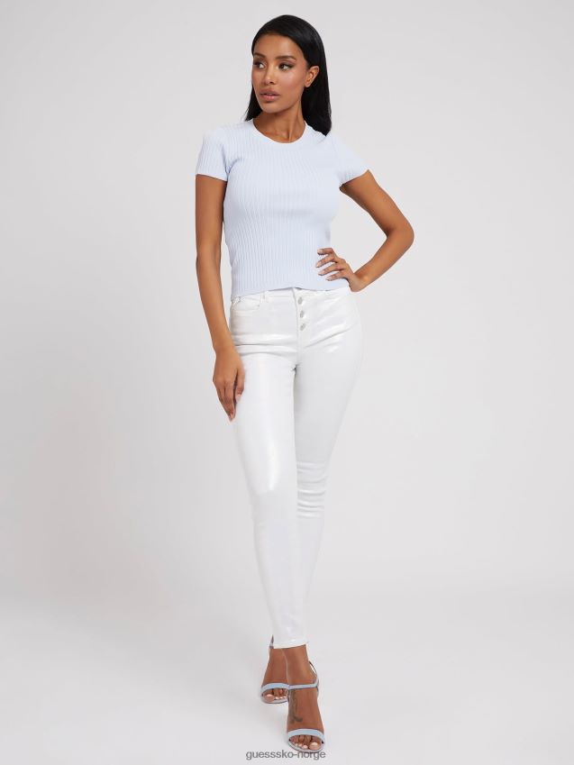 Guess genser topp i viskoseblanding lyseblå lyse blå kvinner F0LJ802804