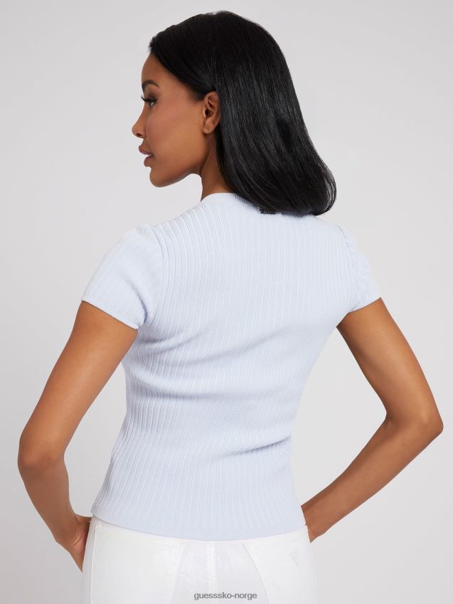 Guess genser topp i viskoseblanding lyseblå lyse blå kvinner F0LJ802804