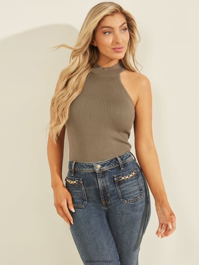 Guess grå ermeløs genser topp grå kvinner F0LJ802947