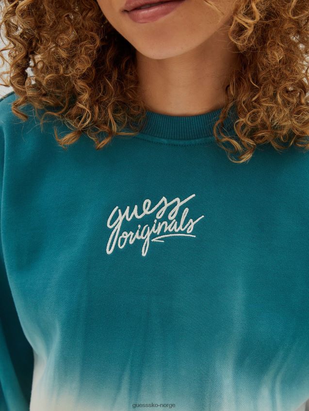 Guess grønn multi front logo sweatshirt grønn multi kvinner F0LJ805955