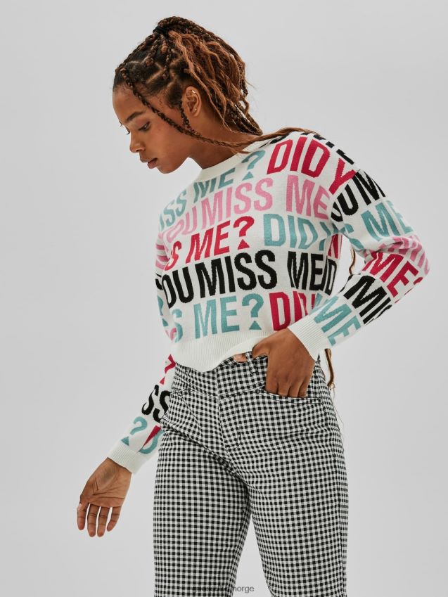 Guess hvit genser med all-over print hvit kvinner F0LJ806643
