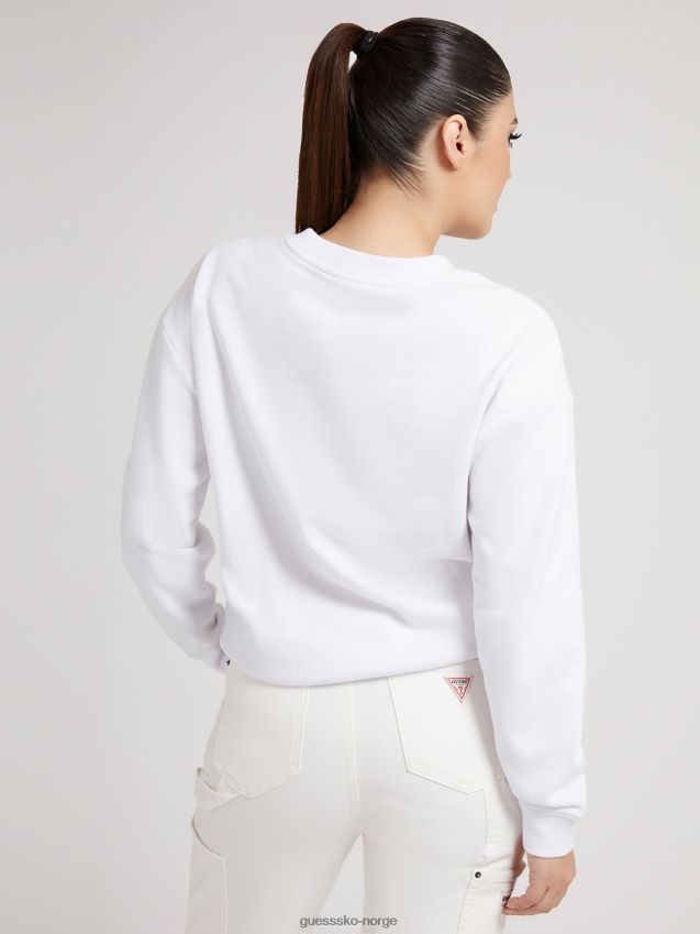 Guess hvit genser med logo foran hvit kvinner F0LJ806632