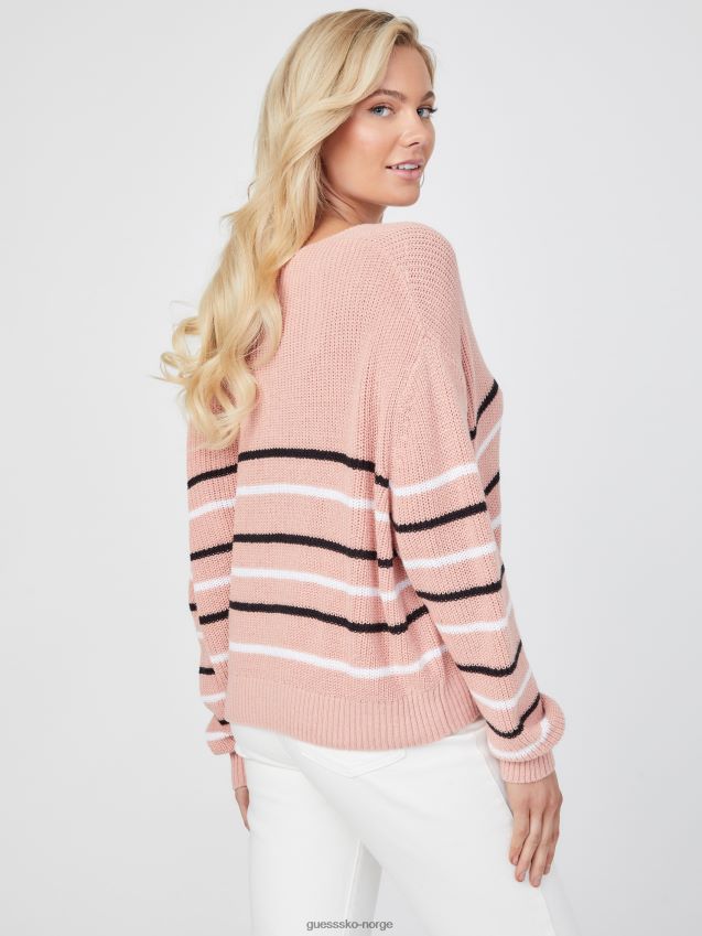 Guess ilaria stripete genser peach rose multi fersken rose multi kvinner F0LJ807052