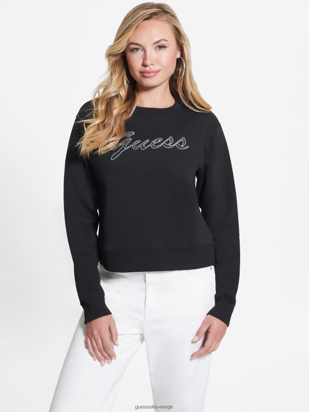 Guess jet black øko alona logo genser kulsvart kvinner F0LJ809404